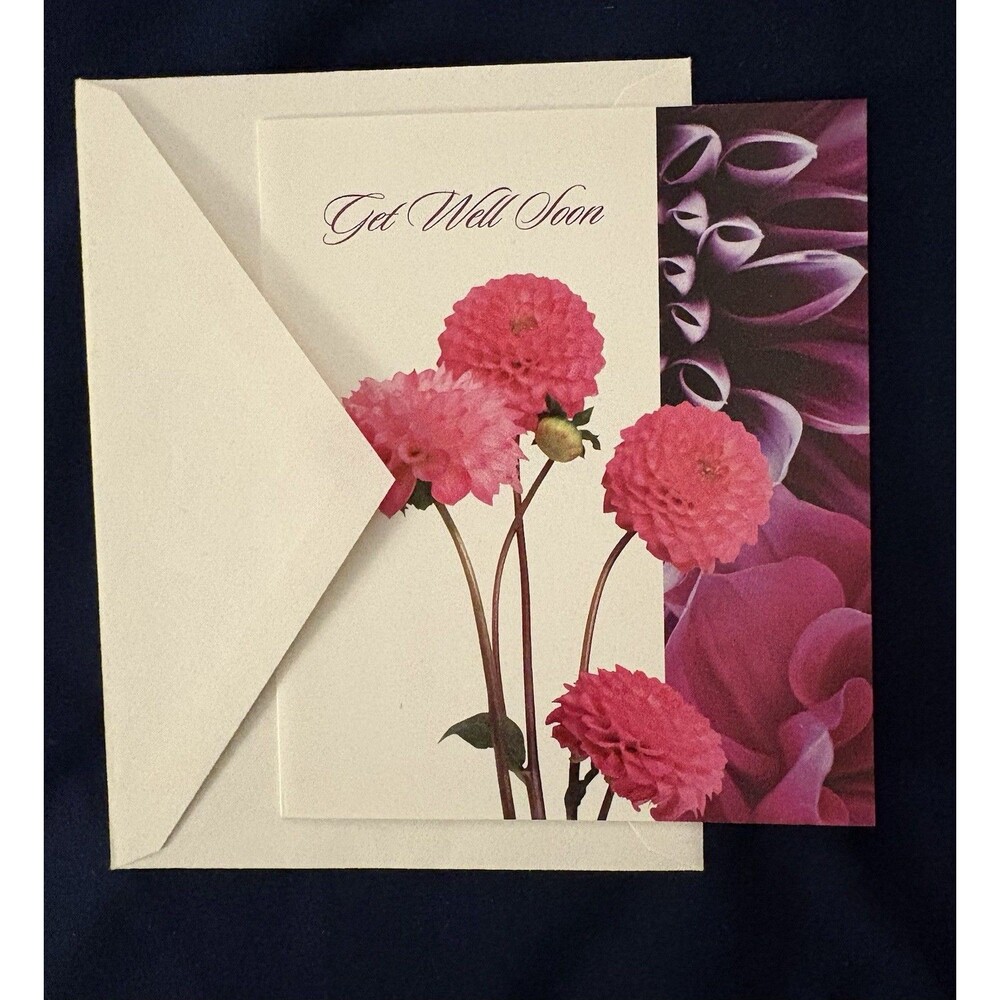 Get Well Soon Card with White Envelope | Flower design by Habitat